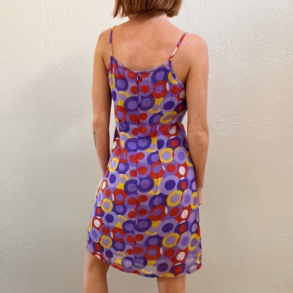 Vintage Y2K Abstract Dot Mini Mod Slip Dress - Picture 5 of 7